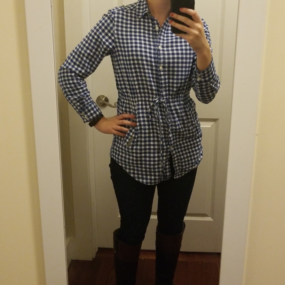 Field & Stream Flannel Tie Waist Tunic